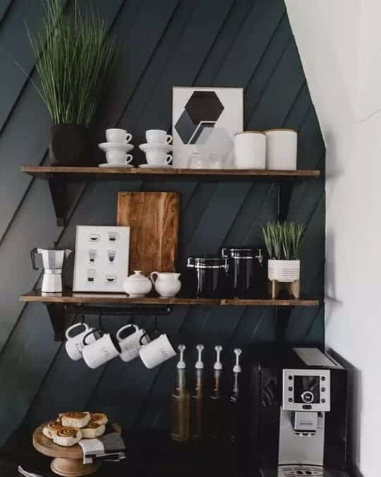 Utilize Your Accent Wall To Create The Coffee Bar Ideas