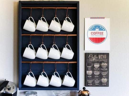  Design a DIY Copper Mug Rack for Coffee Bar Ideas