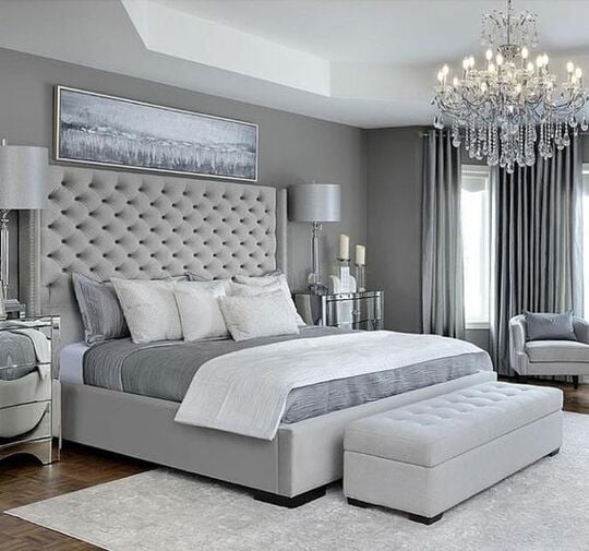 Gray color bedroom