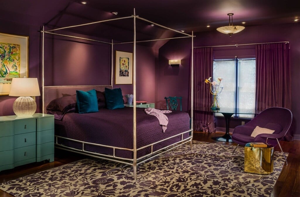 Purple color bedroom