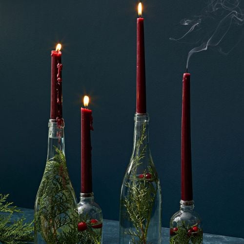 Candle holders from upcycling bottles