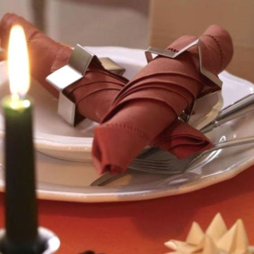 Napkin rings from cookie cutter