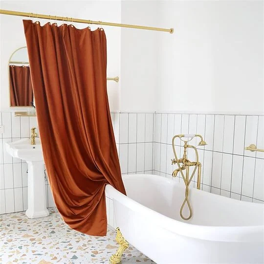 shower curtain Layer it up with brown color