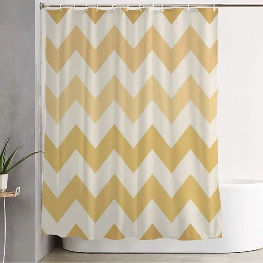 warm brown color of shower curtain