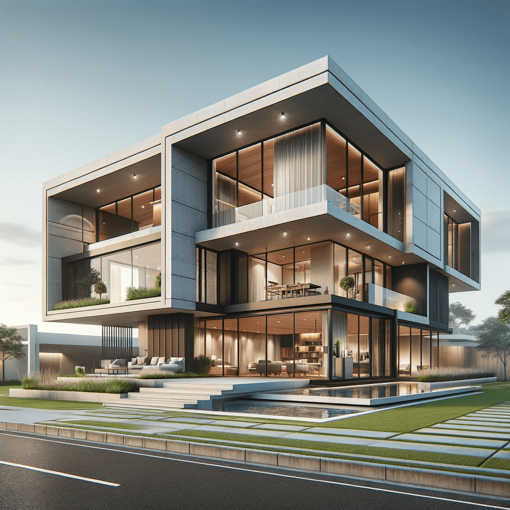 Office Style House Elevation Design