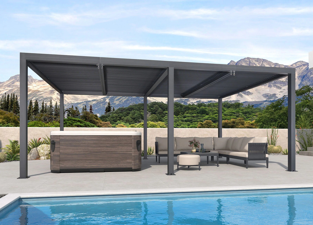 Aluminum or Steel Pergola with Adjustable Roof