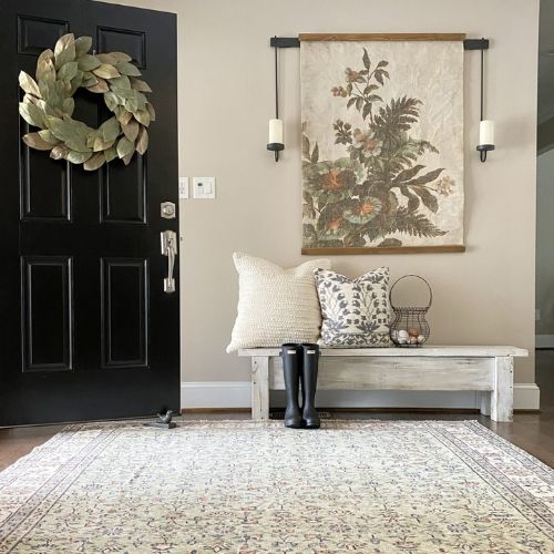 Layered Textiles in Entryway