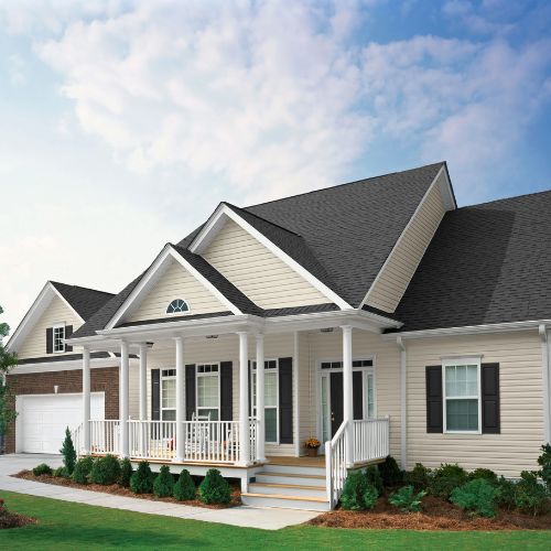 Almond shade of vinyl siding